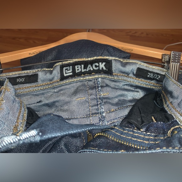 CJ Black Premium Bootcut 28 X 32 Dark Wash Blue Jeans, Cross On Pockets, Zip Fly - Picture 4 of 4